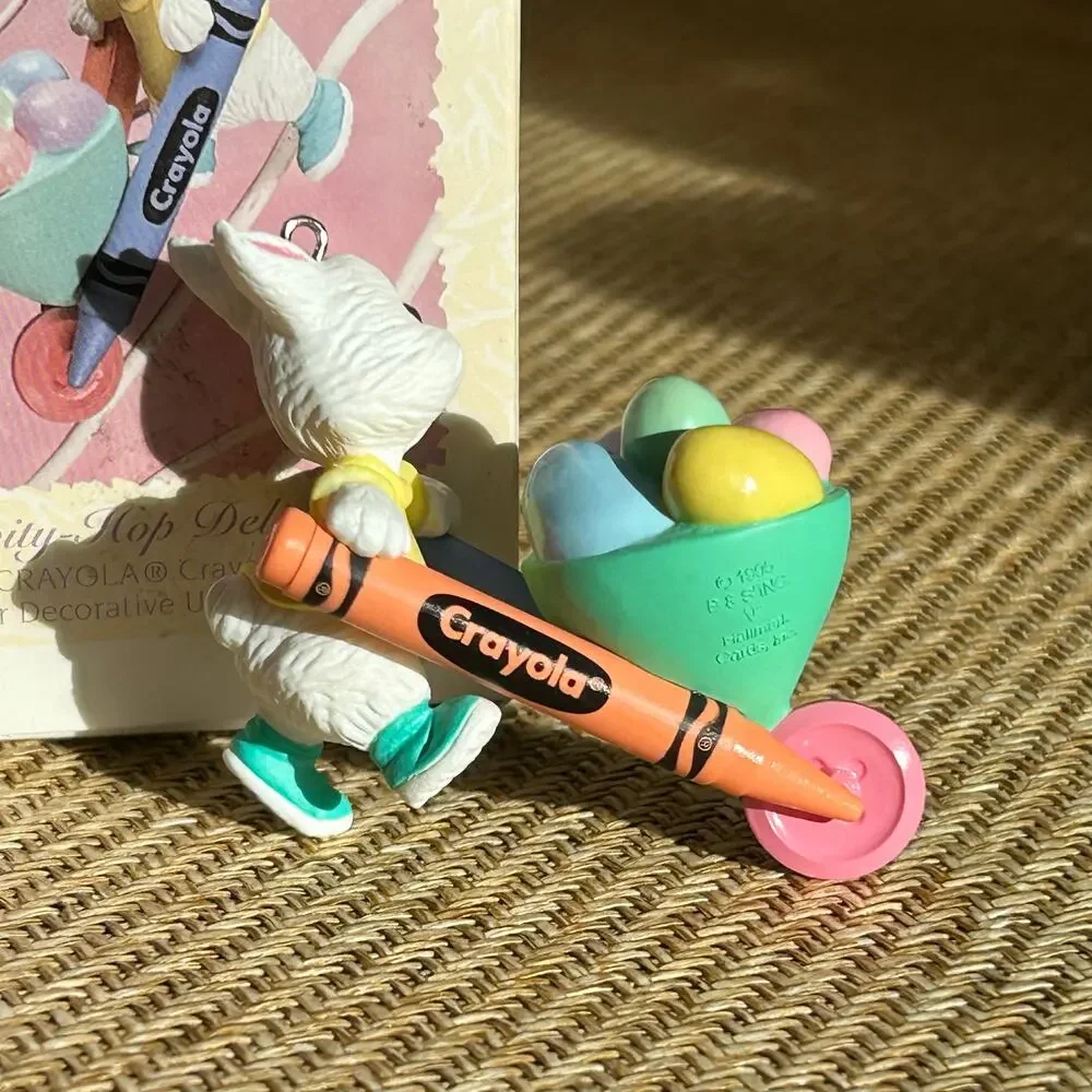 Hallmark Keepsake Easter Bunny Crayola Ornament Wagon Eggs With Box